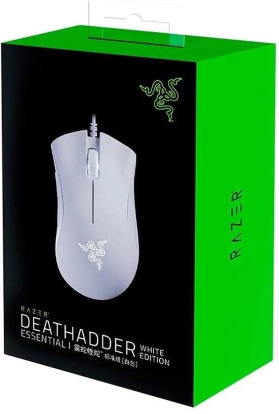 Razer DeathAdder Essential - Souris de jeu filaire - Ergonomique - Programmable - 6 400 DPI - Optique - Blanche