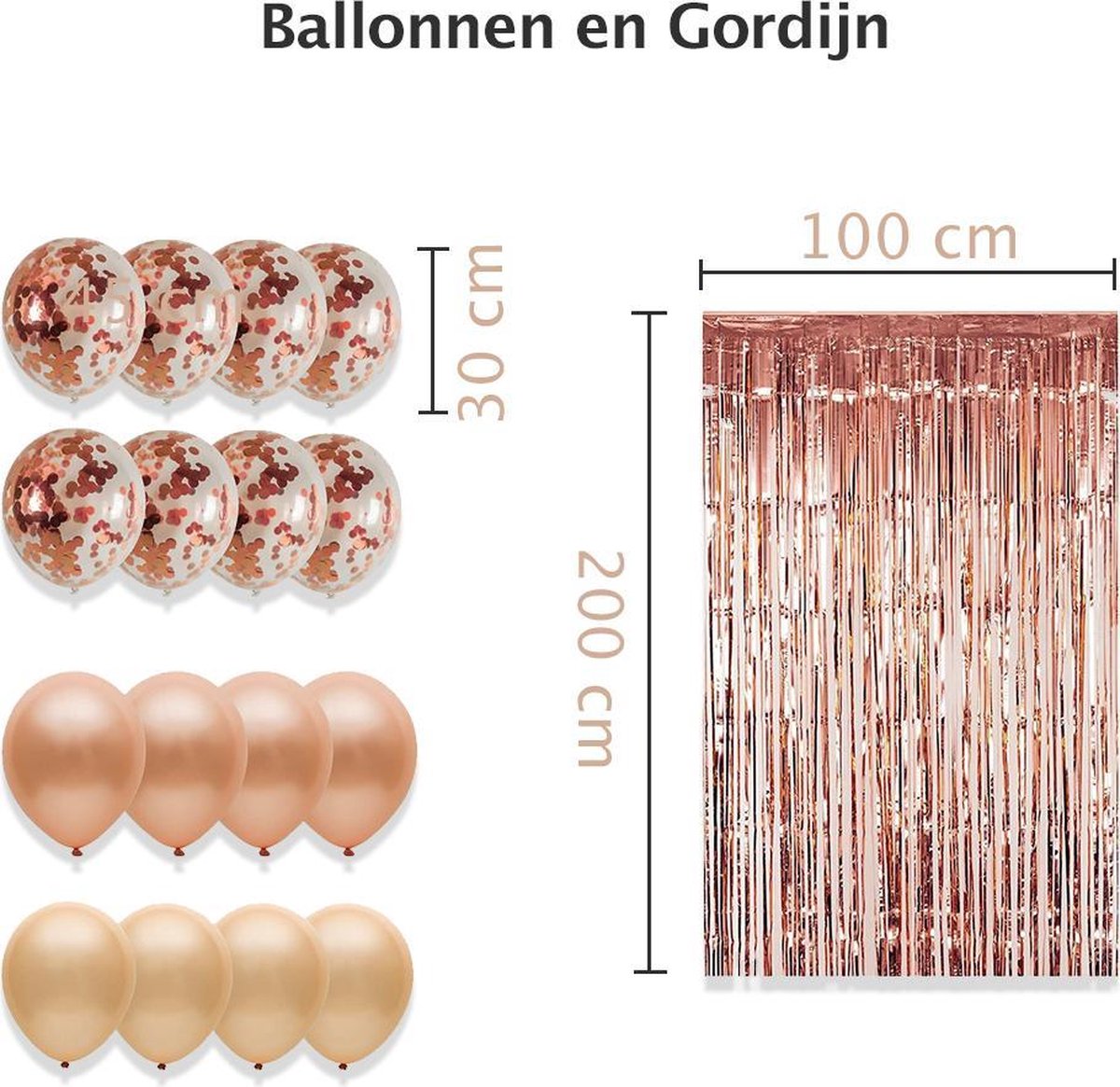Happy Goods - Décorations de mariage - Ballons et accessoires - 38 pièces - Guirlandes