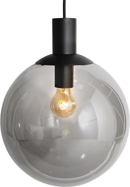 Steinhauer - lampe suspendue - Bollique LED - noir - verre métal verre fumé - Ø 60cm - E27 GU10 - 3800ZW