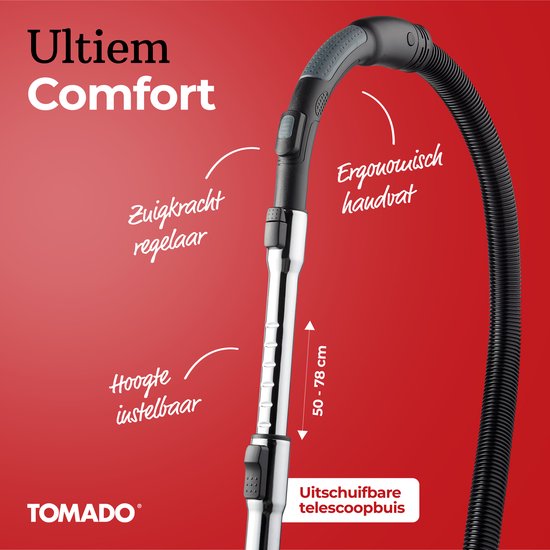 Tomado TVC2001B - Aspirateur sans sac - 2 litres - Sans sac - Filtre HEPA 12 - Léger - Noir