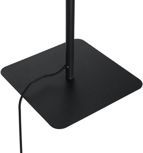 Lampadaire Volari 4711ZW, modèle design noir à 2 lumières de Steinhauer, avec LED « dim to warm », hauteur 157 cm, pied 21 x 21 cm, orientable et inclinable, idéal pour une utilisation en intérieur