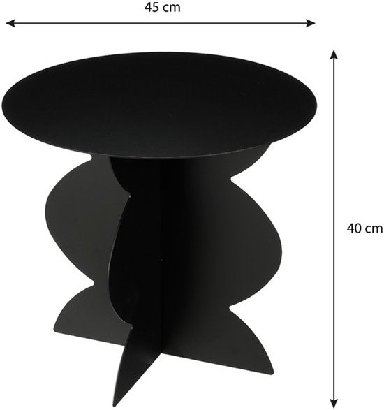 Table d'appoint Rafi de Mica Decorations - H40 x Ø45 cm - Fer - Noir
