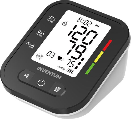 Inventum BDA435 - Tensiomètre bras - Cardiofréquencemètre - Brassard 22 à 42 cm - Entièrement automatique - Rythme cardiaque irrégulier - Piles incluses