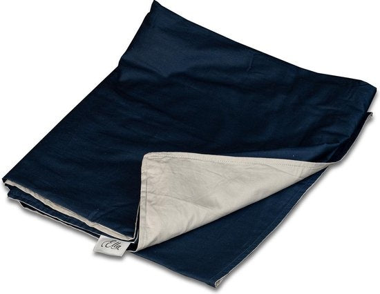 Housse pour la couverture d'aggravation d'Ella | Conçue pour la version 5kg de 120x180cm | Fabriquée en 100% coton biologique | Bleu & gris