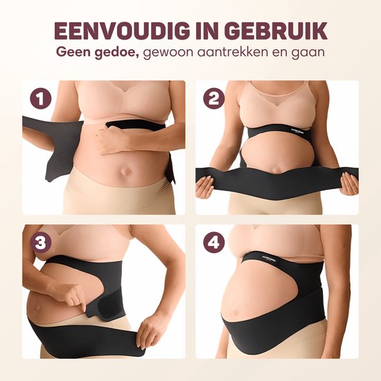 Vulpes Goods® Babycare - Bande abdominale de grossesse - Ceinture de grossesse ajustable - Bande abdominale de grossesse - Invisible et respirante - Soutien abdominal et dorsal - Taille L - Bande pelvienne - Ceinture de grossesse - Soutien pelvien - Sac d