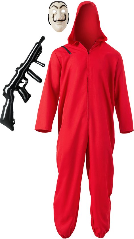 dressforfun - La Casa de Papel - Money Heist - unisex costume masqué de braqueurs de banque - M - Costume carnaval - Halloween - Dress up - Party wear - Carnaval wear - Party - Party wear