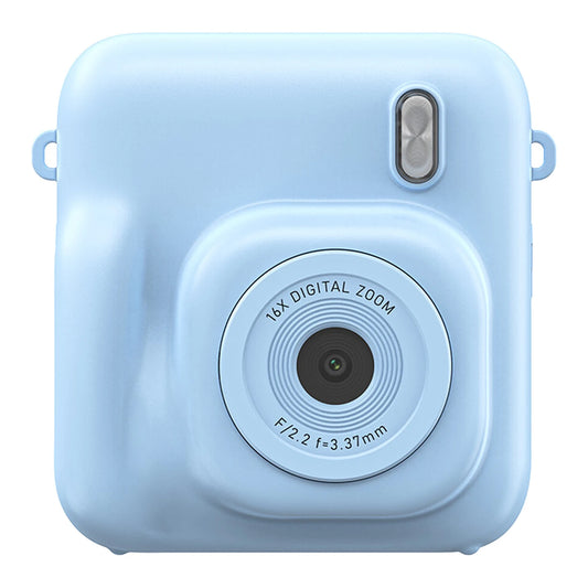Appareil photo pour enfants Songdian avec impression instantanée DC506 - Bleu - 48 MP - Double objectif - Flash LED - Peut également servir de webcam