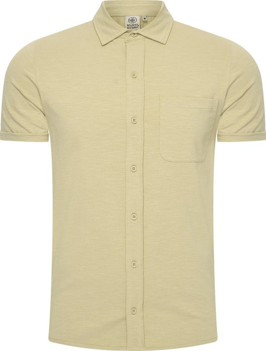 Mario Russo Chemise à manches courtes - Chemise hommes - Polo hommes - t shirt hommes - L - Vert olive clair