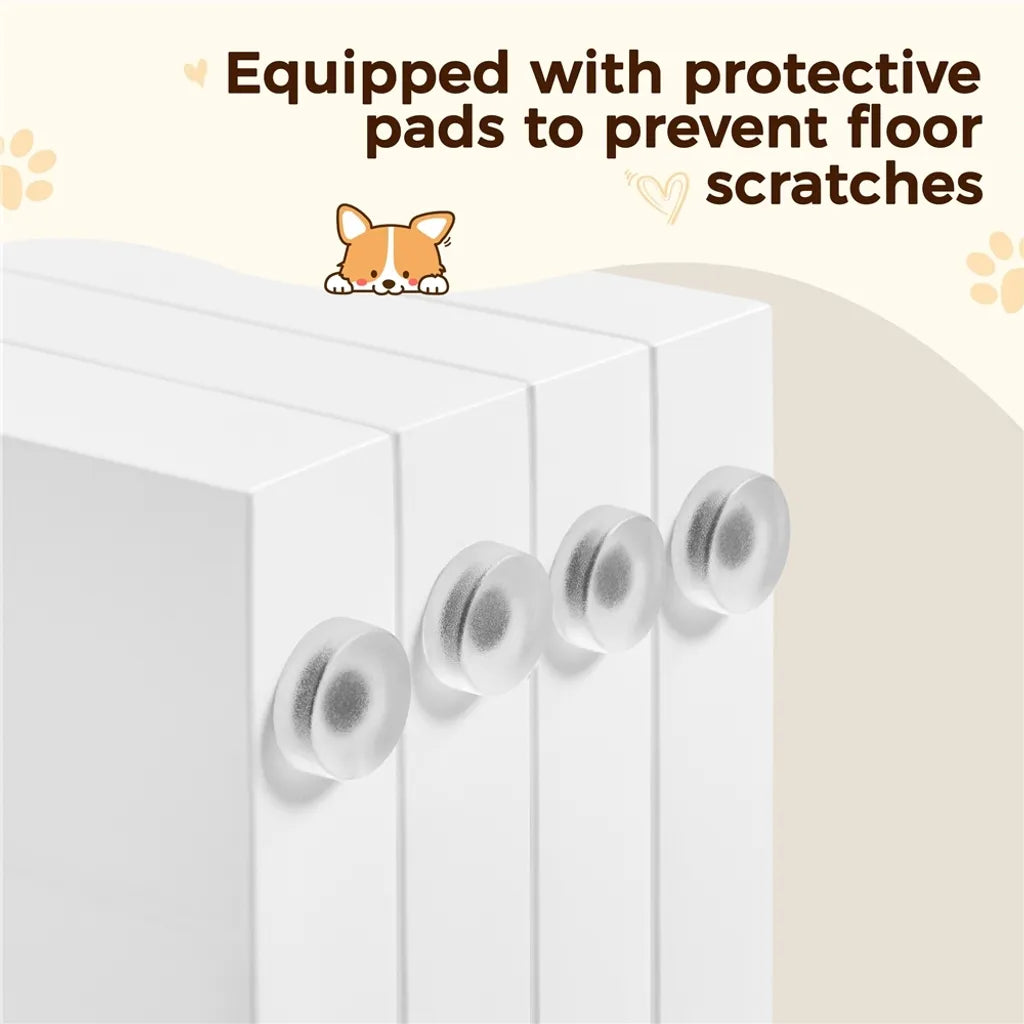 Yaheetech Dog Fence White - Clôture de sécurité pliable avec 4 panneaux - 201.5 x 90.5 x 1.8 cm