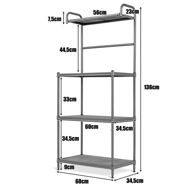 Coast Kitchen Rack - 4 étagères - Gris