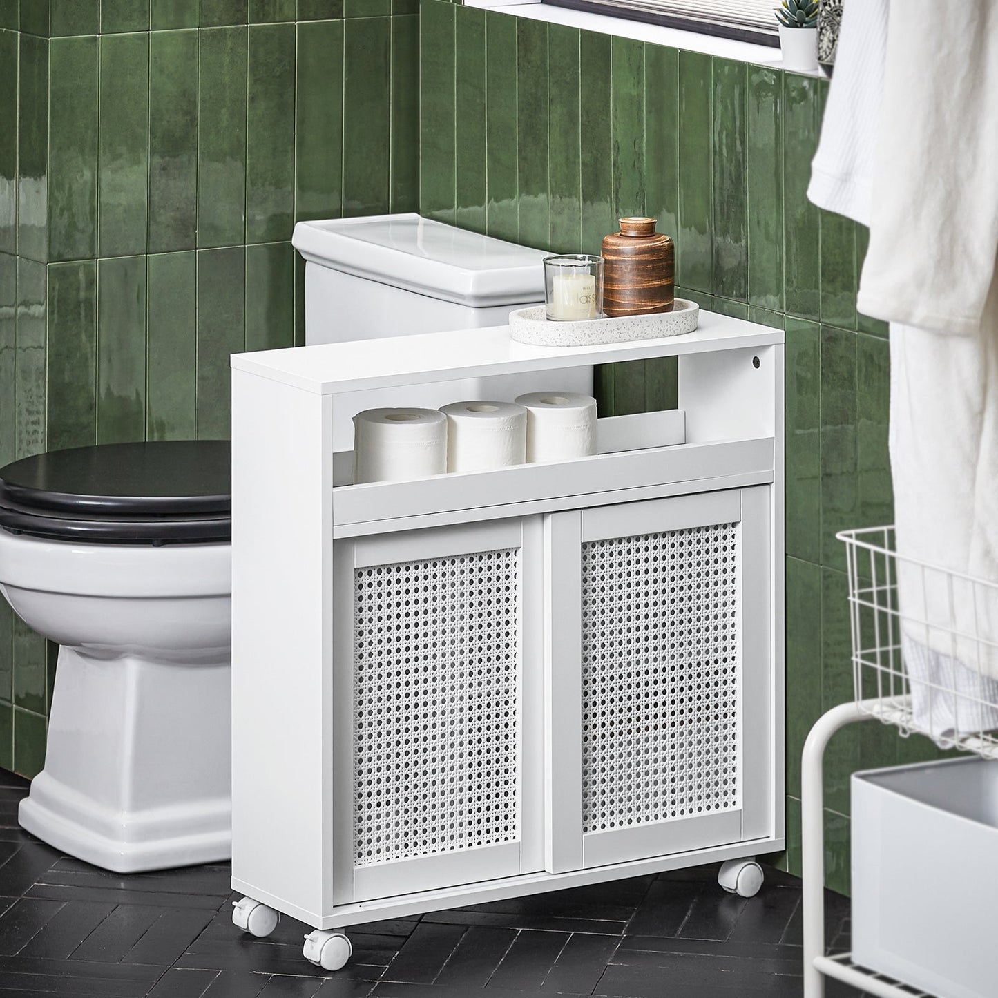 SoBuy Meuble bas - BZR119-W - 65 x 20 x 70 cm - MDF - Blanc