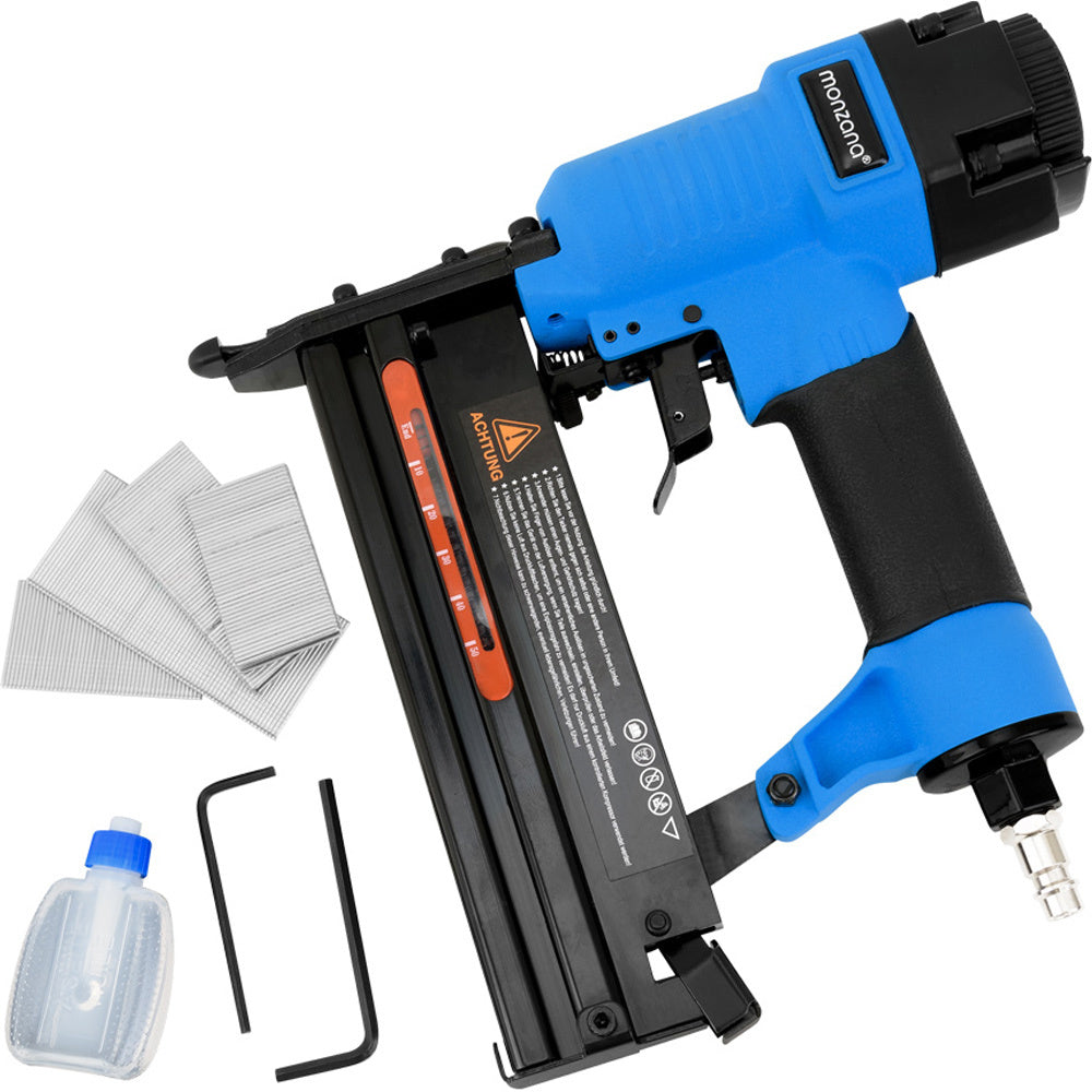 Monzana 2in1 cloueuse et agrafeuse pneumatique avec mallette + clous + hexagone + huile