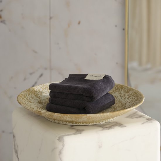 Sundays Cinderella Serviettes de toilette - Serviettes de toilette - Lot de 2 - 30x50cm - Anthracite