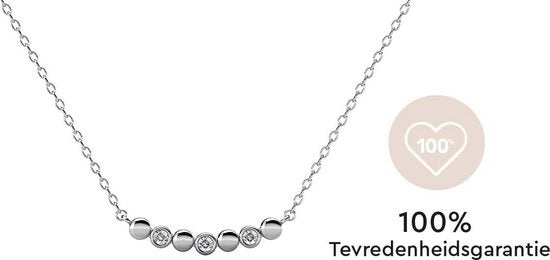 Yolora Dames Ketting met Kalpa Camaka Kristallen - Zilverkleurig - 18K Witgoud Verguld - Vrouwen Collier Zilver - Sieraden - Halsketting - Luxe Giftbox - Geschenkdoos - Cadeau doos - Exclusieve Geschenkverpakking - Mooie Cadeauverpakking