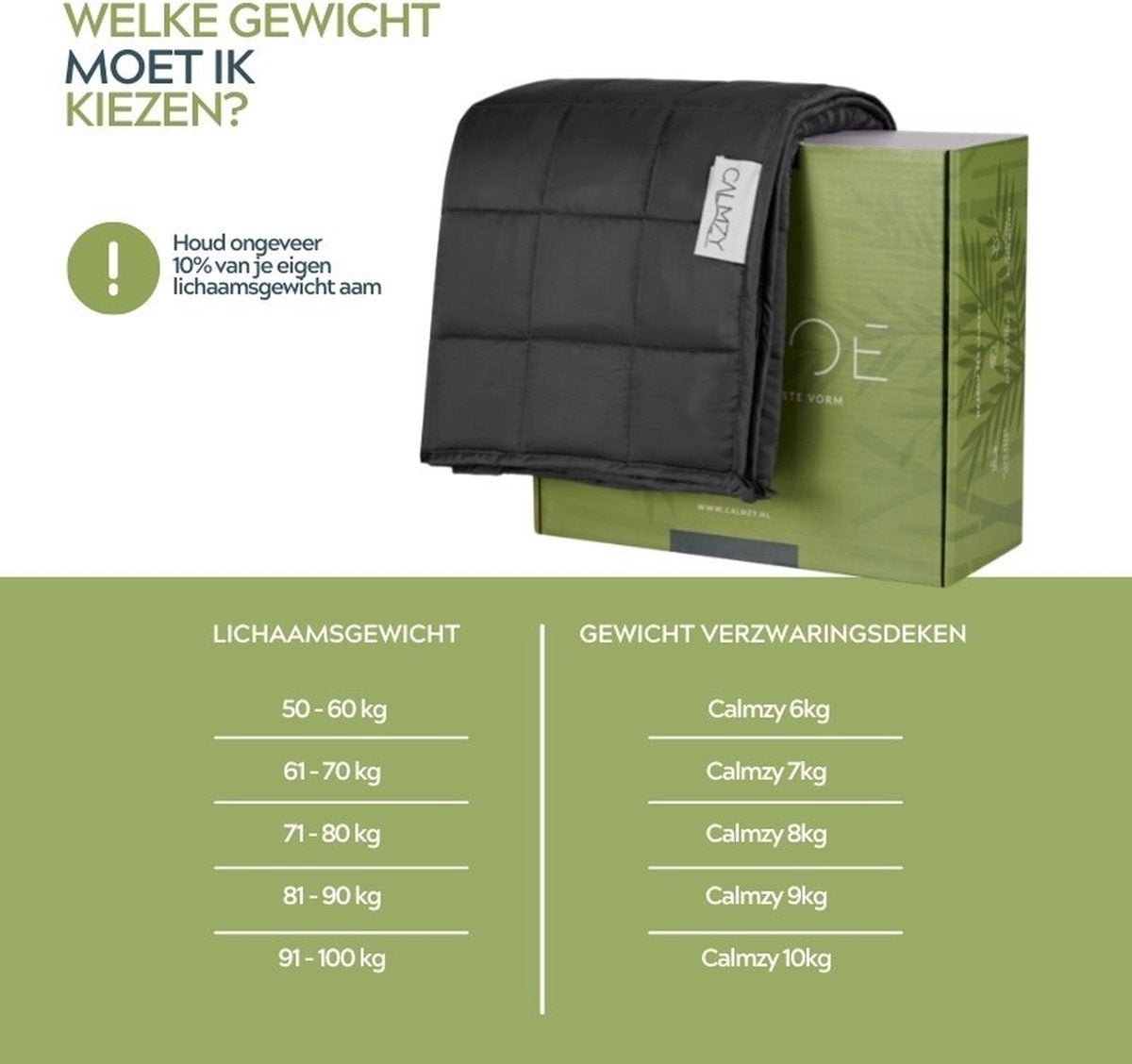 Calmzy - Couverture lourde 8 kg - Bambou - 150 x 200 cm - Gris foncé