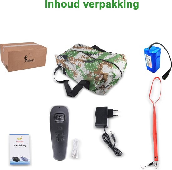 BUDDIE'S® Feedboat - Charge utile 3KG - 2 Feeders - Eclairage - Portée 500 mètres - Sac de rangement - Feedboat Carpe - Baitboat - Pêche à la carpe