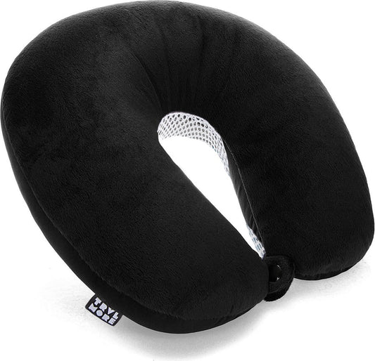 TRVLMORE Oreiller de cou - Oreiller de voyage pour l'avion et la voiture - Forme en U - Mousse à mémoire de forme - Noir