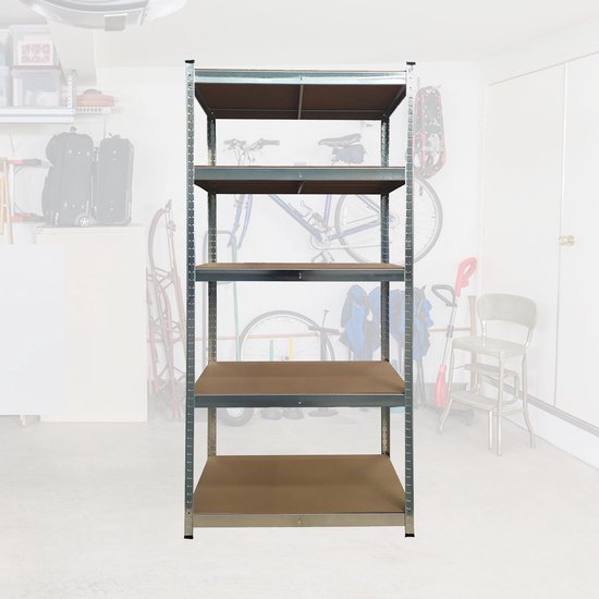 BRASQ Rack Cabinet - Set of 2 - Metal Storage Rack - pantry - wall cabinet - Warehouse Rack 180x90x40 - 5 layers - 175 KG per shelf - max 875 KG