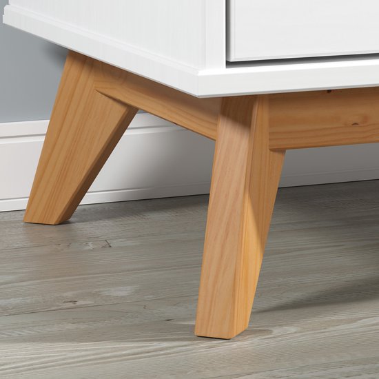 Borneo Meuble TV - Pin certifié FSC® - 140x42x40 Blanc