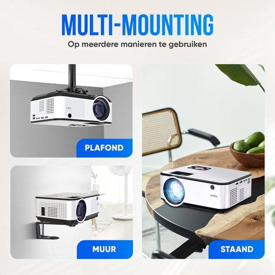 Vidéoprojecteur - Strex - Projecteur - Haute résolution 1080P – 7000 lumens – Wi-Fi intégré - 22 x 16 x 8,7