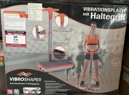Vibro Shaper - plaque vibrante dotée d'une technologie d'oscillation qui raffermit le corps - PowerPlate sollicite tous les groupes musculaires - sangles Power Stretch incluses