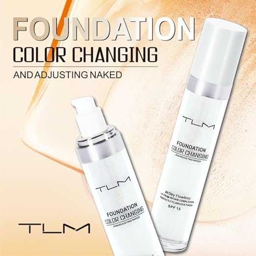 **Fond de teint TLM - fond de teint qui change de couleur - s'adapte automatiquement à la couleur de votre peau - léger, hydratant et hypoallergénique - couvrance 24 h - résistant à l'eau - maquillage Ultra HD**