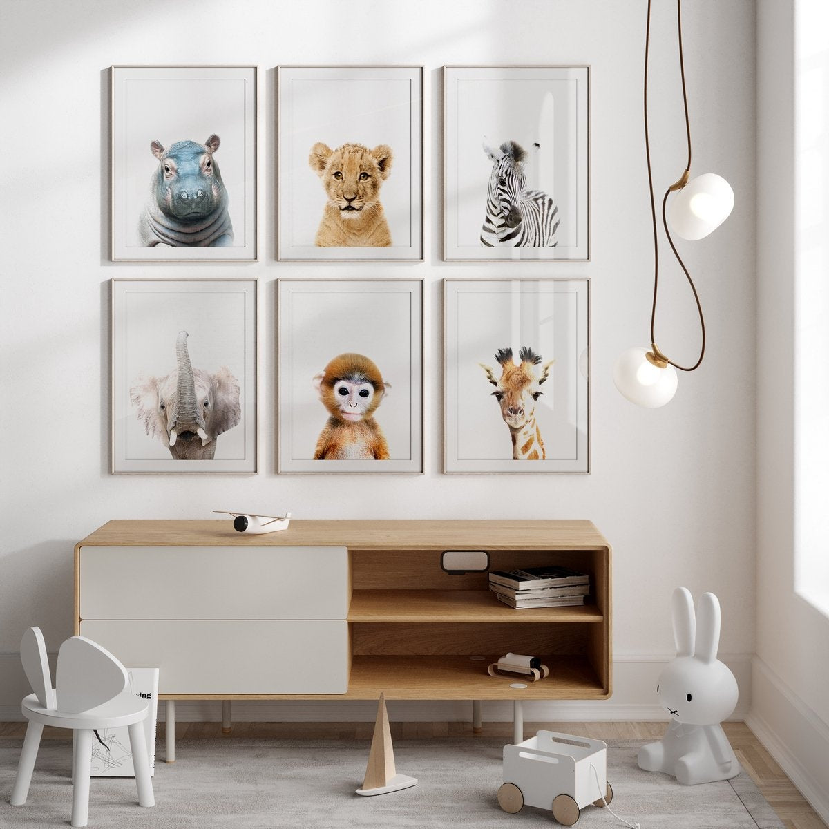 Affiches d'annimaux pour la chambre d'enfant - Generic - 6 Affiches - 21x30 cm - Papier robuste - Safari