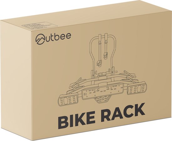 Outbee Porte-vélos - Porte-vélos vélos électriques 2 - Porte-vélos barre d'attelage - Avec support de plaque d'immatriculation - Noir