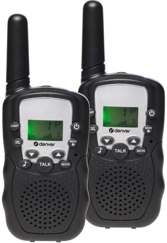 Denver Talkie-walkie - 8 canaux - Jusqu'à 5 km de portée - Lot de 2 - Lampe de poche - WTA449