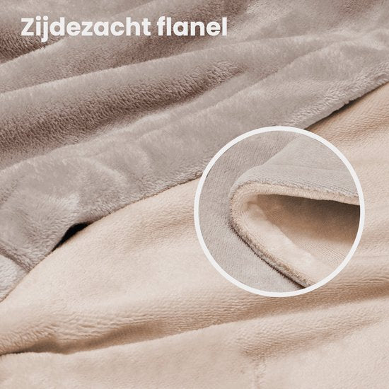 Couverture chauffante - Auronic - Couverture électrique - 2 personnes - 3 niveaux de chaleur - Avec minuterie - 200 x 180 cm - Taupe