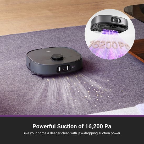 Eureka J12 Black - Robot aspirateur avec fonction de lavage - Navigation Lidar - 5 000 Pa