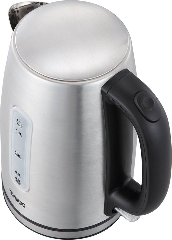 Tomado TWK1709S - bouilloire en acier inoxydable - capacité de 1,7 litre - 2200W - filtre anti-calcaire - indicateur de niveau d'eau