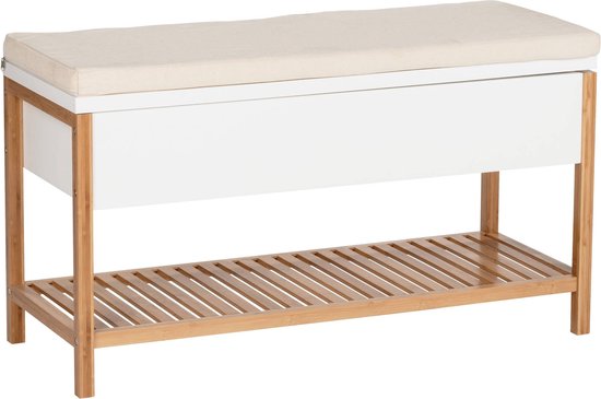 Armoire à chaussures WENKO avec siège FINJA en bambou