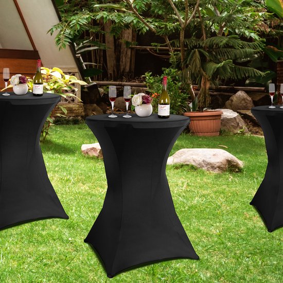 Saaf Ensemble jupe bartable - 2 pièces - ∅80-85 x 110cm - Housse bartable - Lavable et élastique - Noir