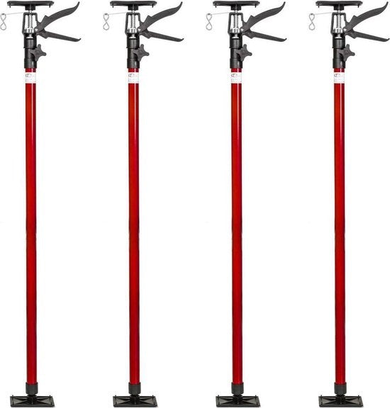 TecTake - set de 4 supports de plafond 115 - 290 cm - rouge - 402401