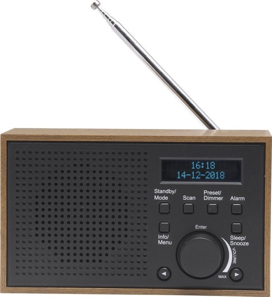 Denver DAB Radio - Radio rétro - Radio de cuisine - Radio portable - Batteries et secteur - DAB46 - Gris foncé