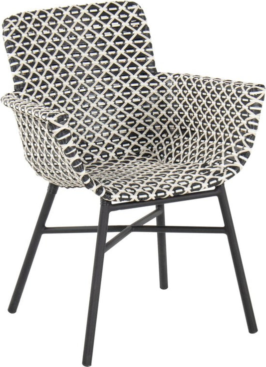 Chaise de jardin Hartman Athens - Osier Nouveau Rotin Blanc-Noir