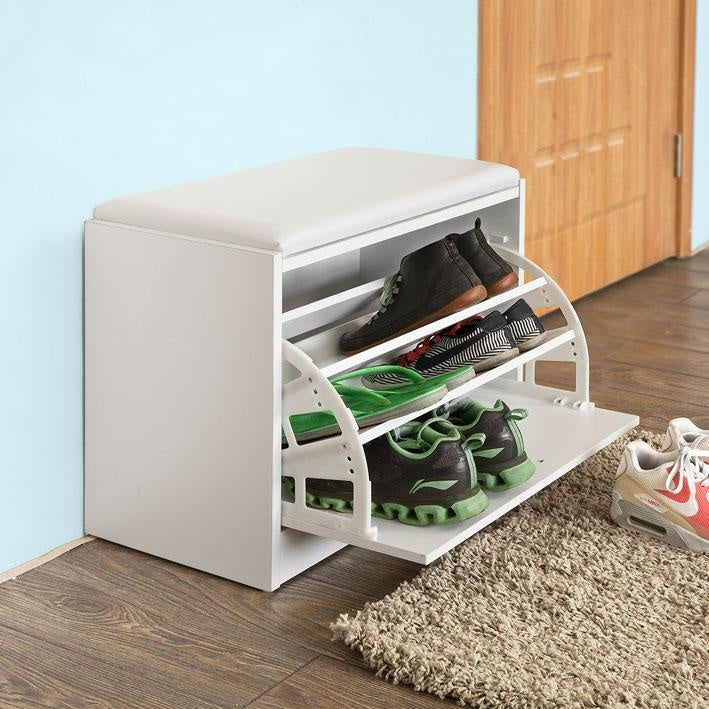 SoBuy FSR16-W Rangement pour chaussures | Blanc | MDF | 60 X 30 X 48