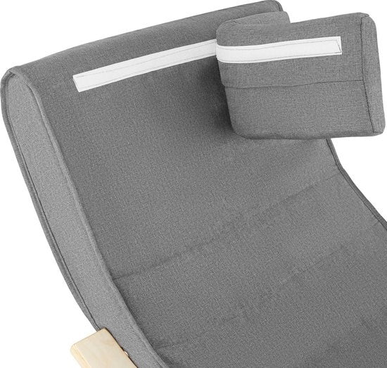 tectake - Fauteuil à bascule Onda fauteuil - repose-pieds réglable - gris clair - 403529