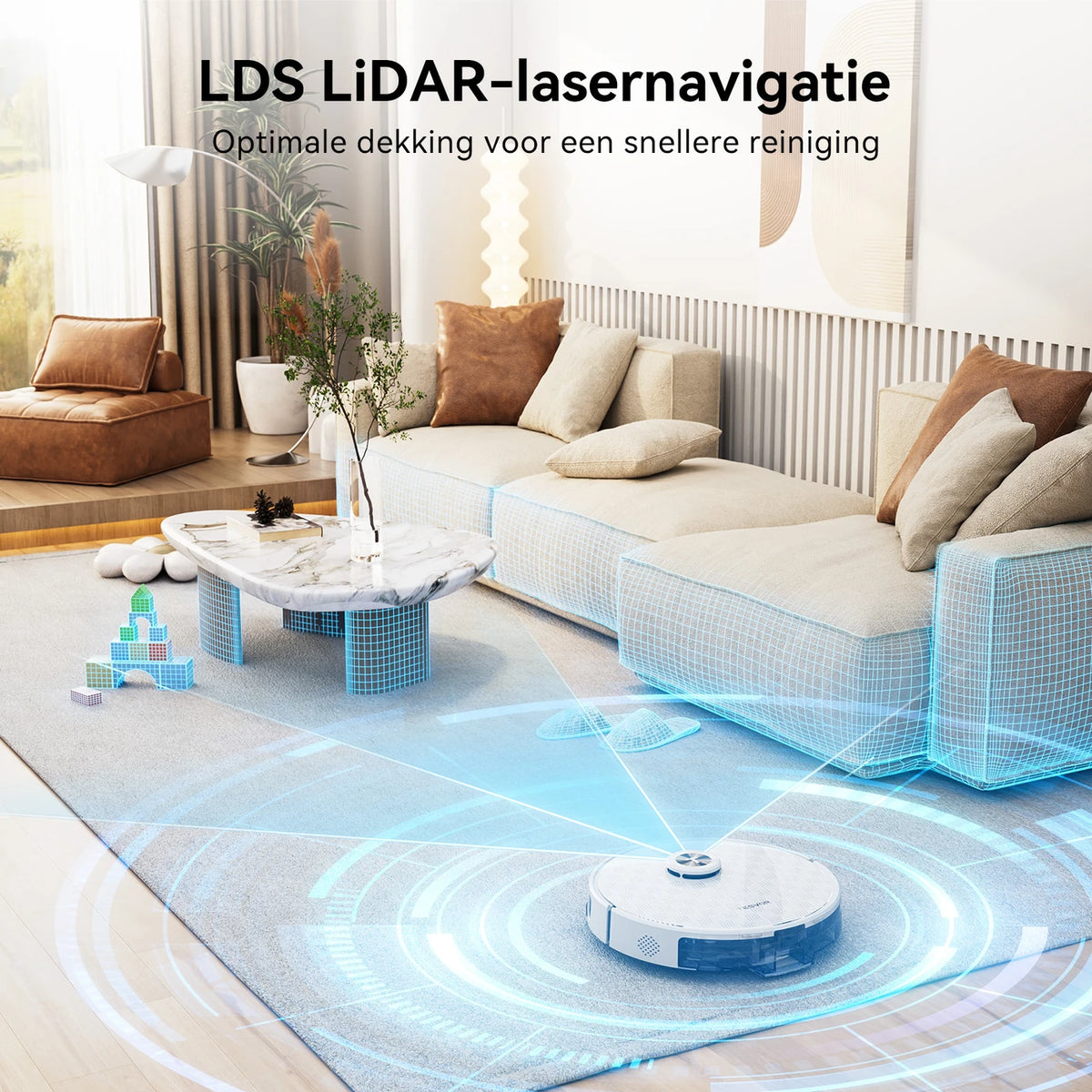 Robot aspirateur Tesvor S8 Pro avec fonction de lavage - Puissance d'aspiration de 8 000 Pa, navigation LiDAR, détection des tapis, autonomie de 240 minutes - Blanc - 116,84 × 76,2 × 38,1 cm
