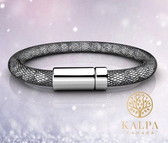 Yolora Ladies Mesh Bracelet - Kalpa Camaka Crystals - Bracelet femme noir - Bijoux - Boîte cadeau de luxe - Boîte cadeau - Boîte cadeau exclusive - Belle boîte cadeau - Cadeau de fête des mères
