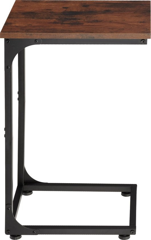 tectake® - Table d'appoint Erie - industrielle - brun foncé - 40x30x63 cm - 404455
