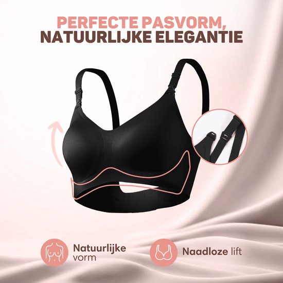 Vulpes Goods® BabyCare - Soutien-gorge d'allaitement sans armature - Soutien-gorge de maternité - Soutien-gorge d'allaitement sans couture - Soutien-gorge de nuit - bretelle réglable - tissu ultra doux - rembourrage amovible - devant avec rabat - utile po