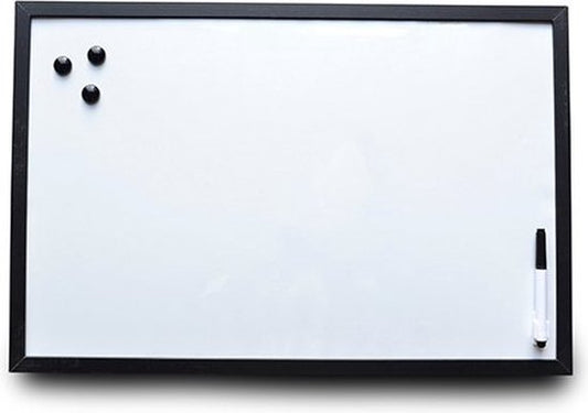 Tableau blanc noir 40 x 60 cm avec marqueur et aimants