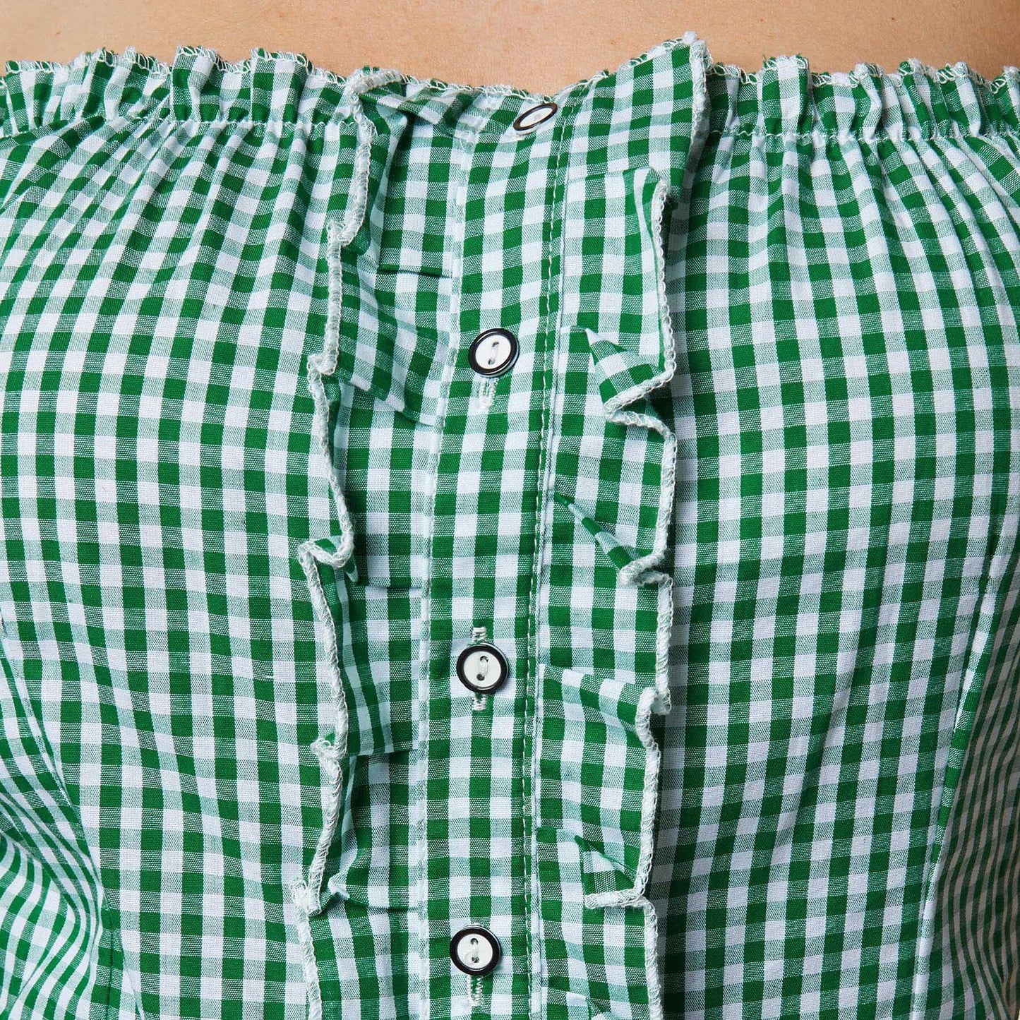 Tectake Folk Costume Blouse Ina - XL - vert/blanc - ladies