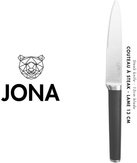 Couteaux à steak JONA - 6 pièces - manche noir