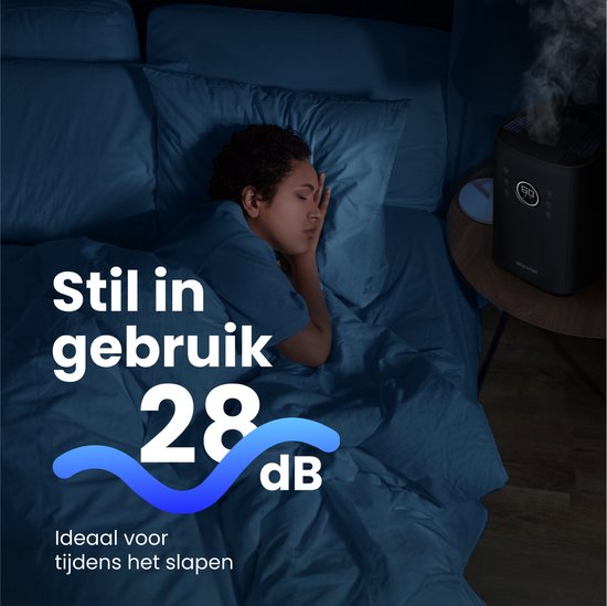 Auronic - Humidificateur - Capacité 4 l - Avec Aromathérapie & Mode Nuit - Sans BPA & Silencieux - Buse 360 degrés - Plastique - Noir