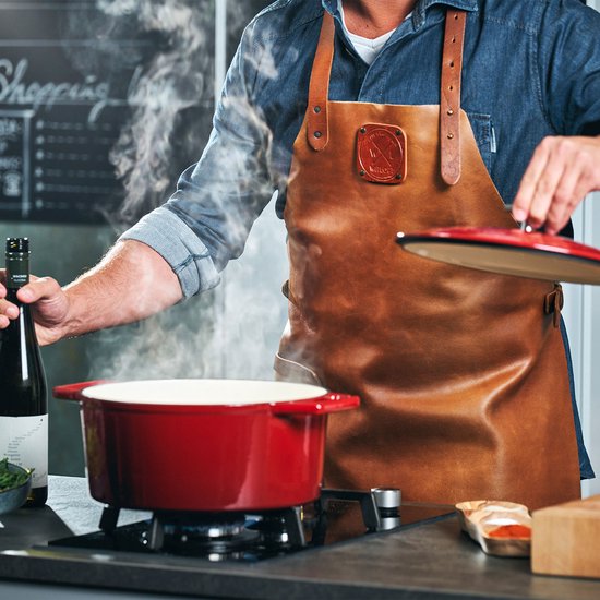 The Tasman Dutch Oven et Grill - Cocotte - Fonte recyclée - avec couvercle traditionnel et couvercle grill - Ø 29 cm – Rouge