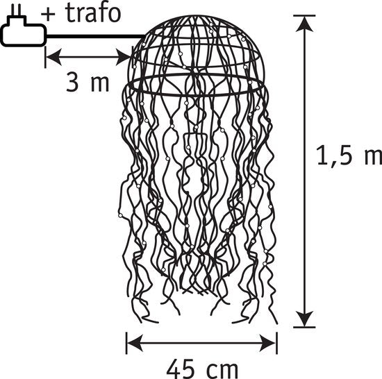 Luca Lighting Lustre Méduse avec éclairage LED blanc chaud - H150 x Ø45 cm - Silver