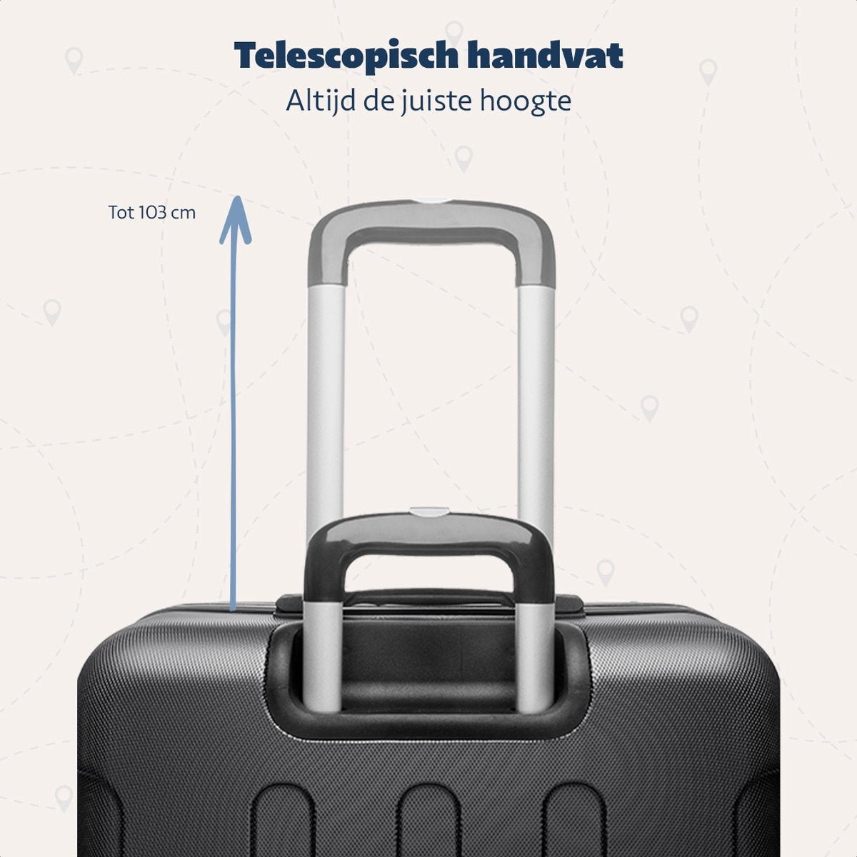 Set de valises TRVLMORE - 3 pièces - 38L + 70L + 110L - Noir